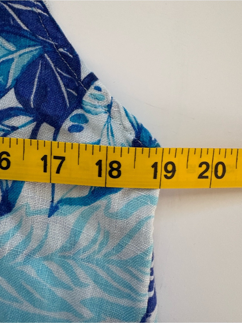 Sigrid Olsen 100% Linen Blue Tropical Palm Leaf Sleeveless Shirt Dress Medium - Picture 7 of 8